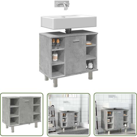 vidaXL Armoire de salle de bain Gris béton 60x32x53,5 cm Aggloméré (1/5)