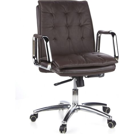 Siège de bureau / Fauteuil de direction VILLA 10, cuir Nappa marron hjh OFFICE