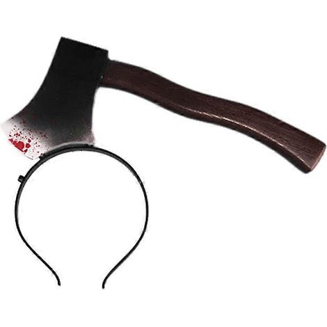 Accessoire de coiffure d'Halloween : serre-tête avec couteau, accessoire de faux sang et hache perçante. (1/5)