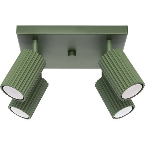 Plafonnier moderne olive carré 25cm 4 spots GU10 GRAVIO (1/5)