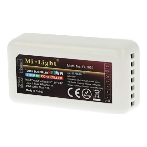 Centralina Controller MiLight FUT039 RGB + CCT 5 Canali Per Strip Led RGB+W+WW 12V 24V 5x6A Ricevitore Wireless 2,4G