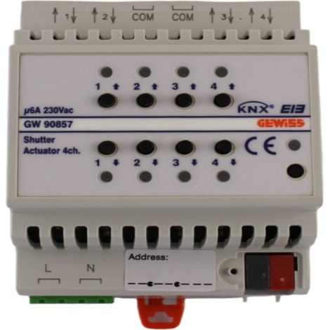 Attuatore per tapparelle 4 canali 6A knx IP20 4 moduli din Gewiss (1/2)