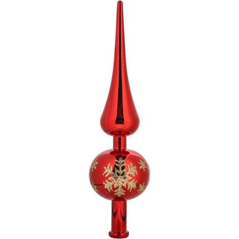 Weihnachtsbaumspitze, Christbaumschmuck, Christbaumkrone, Christbaumspitze für die Weihnachtsdekoration. (Rot) (1/4)