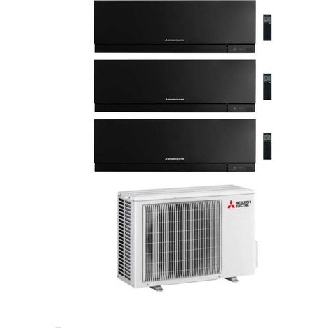 Mitsubishi Climatizzatore Trial Split Kirigamine Zen MSZ-EF Nero 9+18+18 con MXZ-4F72VF Inverter R32 WiFi Classe A++