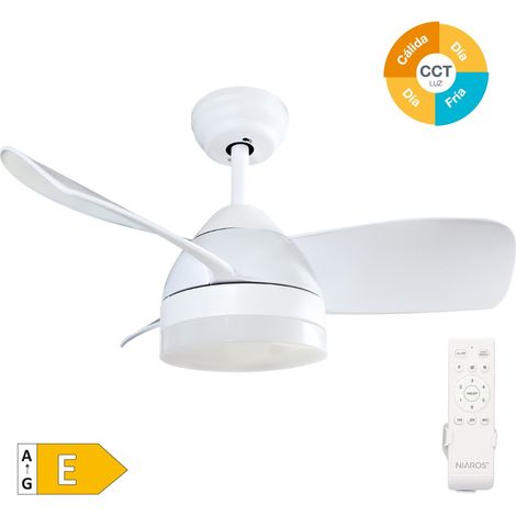Ventilador techo Namuno con luz CCT regulable y mando Ø71 3 aspas DC Blanco (1/5)