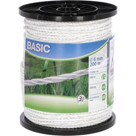 Corda Elettrificata Tondo per Recinto Basic Bianco mt.200