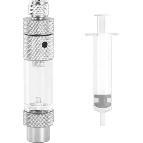 Compteur De Bulles CO2 - 1 Pièce - Alliage D'aluminium Et Acrylique - Clapet Anti-retour Intégré - Pour Aquarium Planté - 80x20 Mm