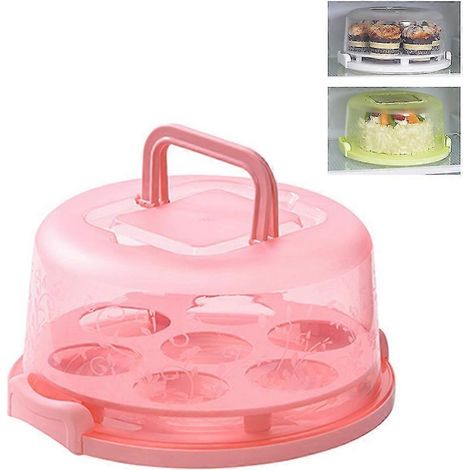 Tortenständer mit Deckel, Desserttablett mit Griff, Präsentationsständer für Cupcakes und Kuchen, Ständer inklusive (1/5)