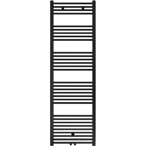 Badheizkörper - Mittelanschluss Schwarzmatt gebürstet - 1800x600 - 944w Badheizkörper - Mittelanschluss Schwarz matt gebürstet - 1800 x 600 (HxB) - 944W (1/2)
