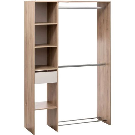 5Five Simply Smart – Dressing 2 penderies 118cm – Panneaux de particules – Dimensions L. 118 x l. 39,5 x H. 183 cm – À monter soi-même