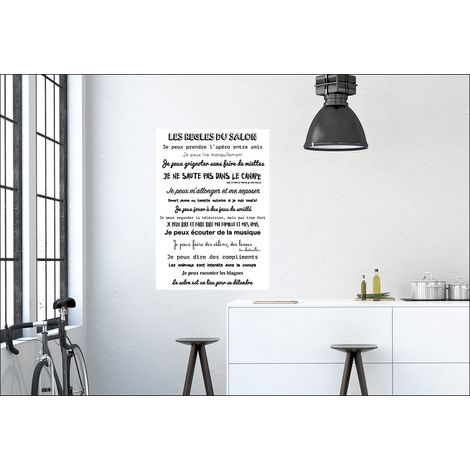 Sticker mural citation déco salon, Autocollant mural 48 cm X 68 cm - Décoration intérieure pour la maison (1/3)