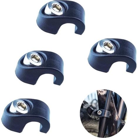 4 morsetti per cavi da bicicletta, fissaggio cavi con fibbia a C, organizzatore cavi, fibbia di fissaggio per cavi freno, clip per cavi, supporto per cavi, supporto per cavi (1/5)