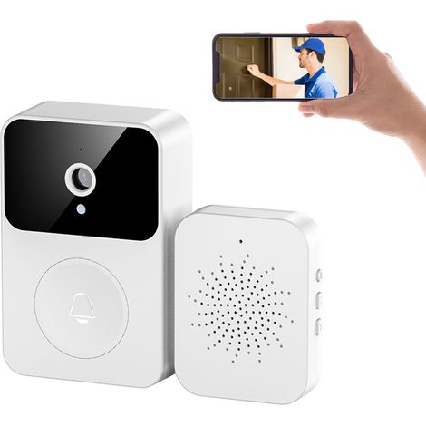Intelligente Video-Türklingel für Zuhause mit Gegensprechanlage und HD-Nachtsicht – lange Akkulaufzeit, WLAN-Verbindung, weißes ABS-Design (1/5)