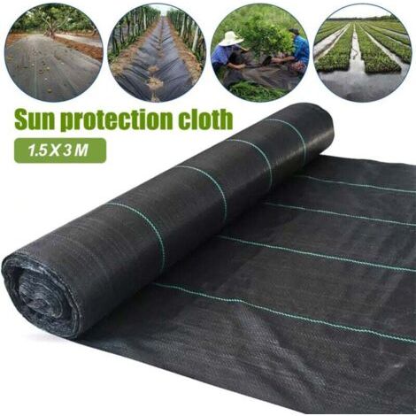 Tapis de jardinage en tissu Anti-mauvaises herbes, tissu de désherbage pour pelouse extérieure et paysage (1/4)