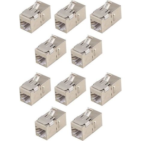 Connecteur RJ45 Cat6a - Blindé T568B Sans Outil - Pour Module Réseau Mur ou Bureau - 10 Pièces (1/5)