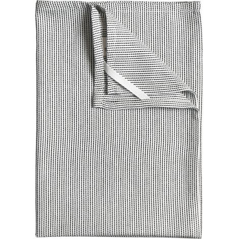 Torchon de cuisine rayé en coton Noir 45x65 cm