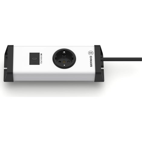 Multiprise, 1 Compartiment + 1 Chargeur Rapide USB-C 65 W, câble d'alimentation de 1,5 m (1/5)