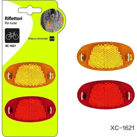 Trade Shop - 2 OVALE REFLEKTOREN FÜR VORDER- UND HINTERRADFAHRRAD XC-1621 - (1/5)