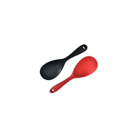 Cuillère à Riz Silicone Antiadhésive, 2 Pièces, Rouge et Noir