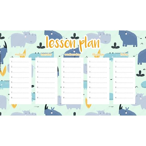 Plan de lección magnético para la aventura infantil en África 30x17,5 cm