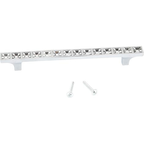 6715 Diamond Crystal Cabinet Wardrobe Zinc Alloy Door Handle Knob Pulls (128mm / 5.0in)