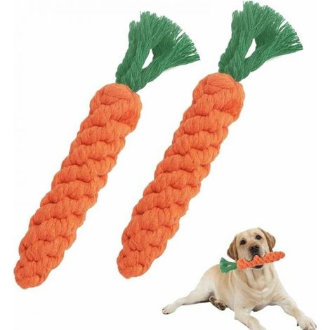 2 Pieces Carrot Dog Chew Toys, Braided Rope Dog Toy, Carrot Dog Toy, Durable Cotton Braided Rope Chew Toys for Small Medium Dogs Puppies (1/5)