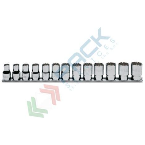 Beta 920U/SB13 Set di chiavi a bussola 1/2" multimpronta cromate 13 Pz.