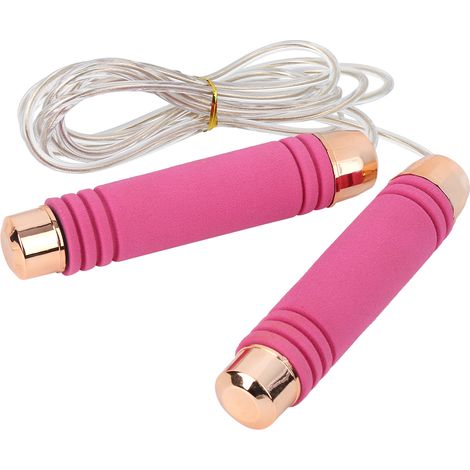 Corde à Sauter Sportive en Acier 400g - Entraînement Fitness pour Tous - Adulte et Enfant - Couleur Rose Vif (1/5)