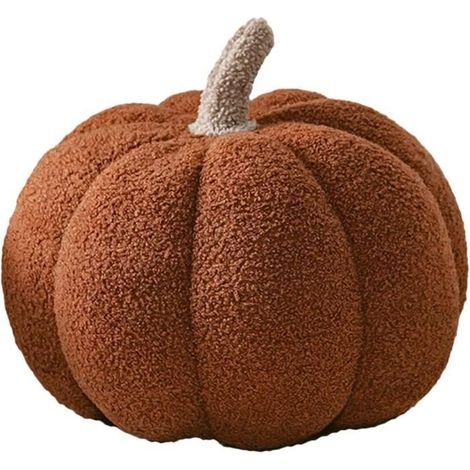 Halloween Citrouille Oreiller en Peluche Moelleux Citrouille Doux Coussin Cadeau pour La Décoration Intérieure Party(20cm, Marron) (1/4)
