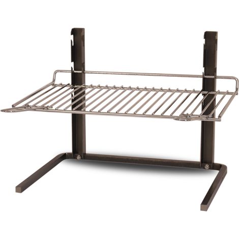 Le Marquier – Grille de cuisson pour cheminée 54x36 cm – Acier avec 3 hauteurs de cuisson – Pour viandes, poissons et volailles