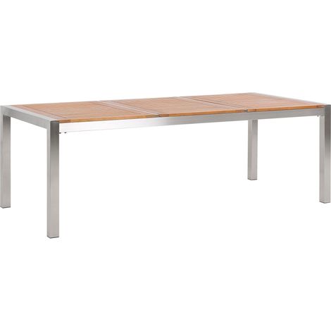 Garden Dining Table GROSSETO 220 cm 100 cm Eucalyptus Wood Brown (1/5)
