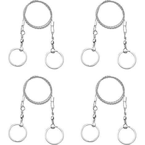 Lot de 4 Scie à fil D'acier, Scie à Fil D'acier Inoxydable, Scie à Fil de Survie en Plein Air, 360 Degrés Scie à Fil, pour les Voyages D'urgence en Plein Air, Outil de Survie (1/5)