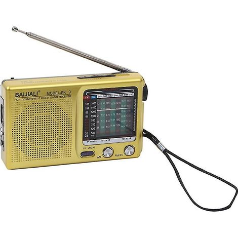 Radio portable vintage à bande complète, mini radio utilitaire multifonctionnelle pratique avec météo intégrée (1/4)