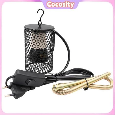 Lampe chauffante pour oiseaux - COCOSITY - 50W - Céramique infrarouge - Grille de sécurité - Noir (1/5)