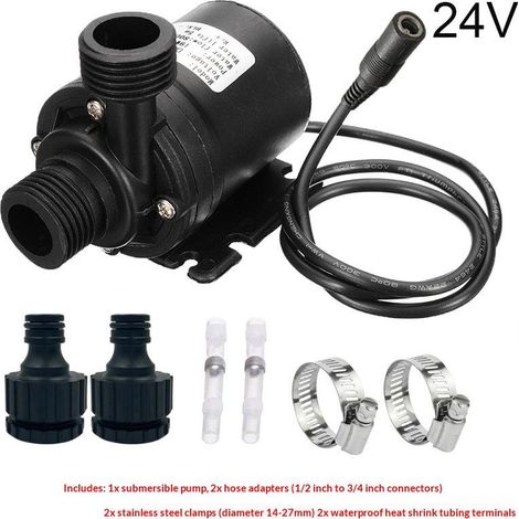 Pompa solare ad alta pressione per acqua, 12V/24V CC – Prevalenza 5 m – Portata 800 l/h – Senza spazzole (1/5)
