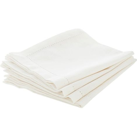 4 Serviettes de table blanc