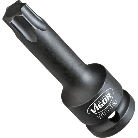 VIGOR Schlagschrauber Schraubendrehereinsatz, 1/2 (12,5 mm) Vierkant hohl, Innen TX Profil, SW T60 (1/2)