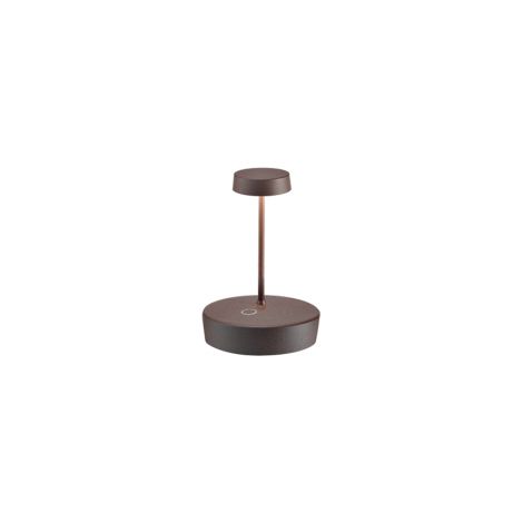 Zafferano Lampada a led da tavolo Swap mini pro Corten ricaricabile e dimmerabile - 2200-2700-3000K 2W Alluminio IP65