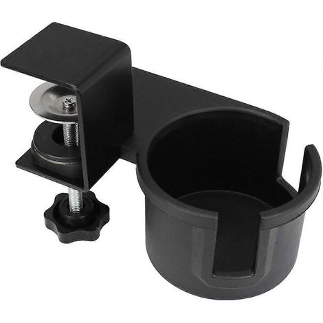 Porte-gobelet de bureau multifonctionnel avec système anti-déversement, 15 x 9 x 5 cm, alliage ABS noir, 1 unité (1/5)