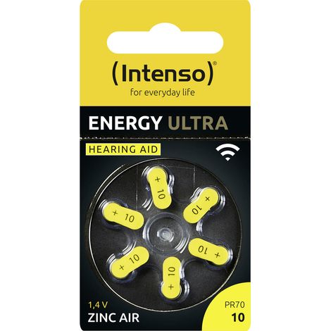 INTENSO Hörgeräte-Batterie Engery Ultra A 10, 6 Stück, gelb (1/4)