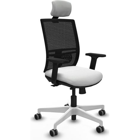 Chaise de bureau piqueras y crespo Yunquera noir base blanche (1/2)