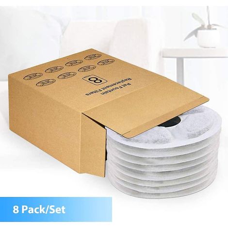 Filtre compatible avec fontaine à eau, compatible avec chats et chiens, résine et charbon actif (8 pièces)
