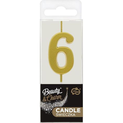 Candela B&C Picker numero 6 color oro metallizzato, 9,5 cm