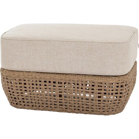 Bloom Collection Outdoor Footstool - Metal - L55 x W77 x H27 cm - Brown