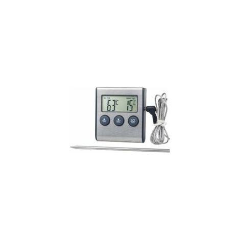 Thermomètre de cuisine numérique grand écran LCD, longue sonde pour Grill four, viande cuisson température alarme minuterie outil (1/5)