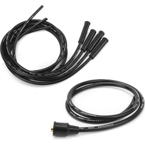 8 mm 1 m Zündkerzenkabel, hocheffizientes und stabiles Zündsystem für klassische 4-Zylinder-Fahrzeuge, robustes schwarzes Kabel, Motoraustauschset. (1/5)