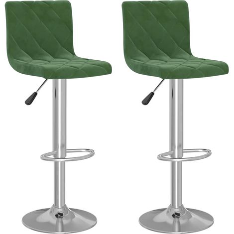 Maison Exclusive - Sgabelli da Bar 2 pz Verde Scuro in Velluto (1/5)