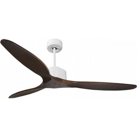 Modulo de KlassFan - Super destratificateur et ventilateur DC 166 cm Blanc pales bois sombre sans Lumière  30 à 60 m²