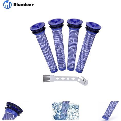 Lot de 4 pré-filtres pour Dyson V6 V7 V8 aspirateur lavable Replenishment Pré-filtre pour Dyson DC58 DC59 DC61 DC62 Animal Accessoire de remplacement 965661–01 Bluedeer (1/4)