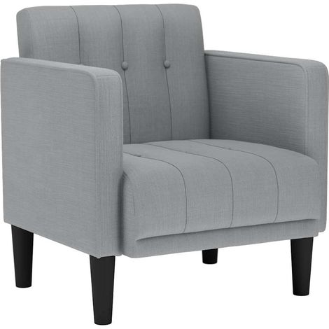 vidaXL Divano Sedia con Braccioli Grigio Chiaro 53 cm in Tessuto (1/5)